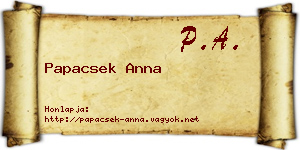 Papacsek Anna névjegykártya