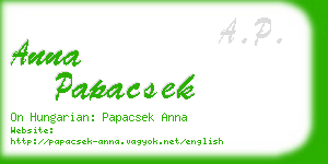 anna papacsek business card